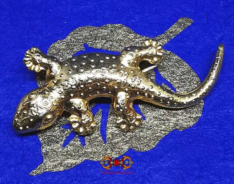Thai Fortune Gecko Brooch Amulet - Most Venerable LP Liew.