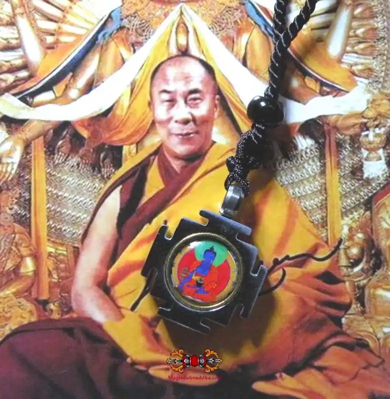 Tibetan Medicine Buddha Protective Pendant (with Rilbu) - His Holiness the Dalai Lama.