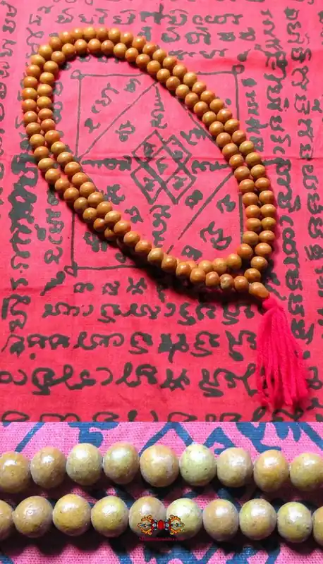 Thai Look Phrakham Buddhist Prayer Beads in Magic Blue Iron Powder Lek Namphi.