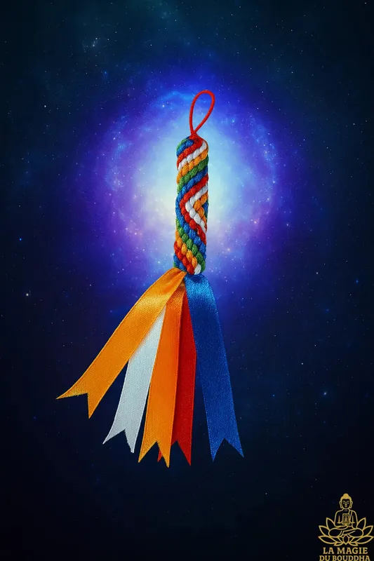 Tibetan protective braid for cars and travelers.