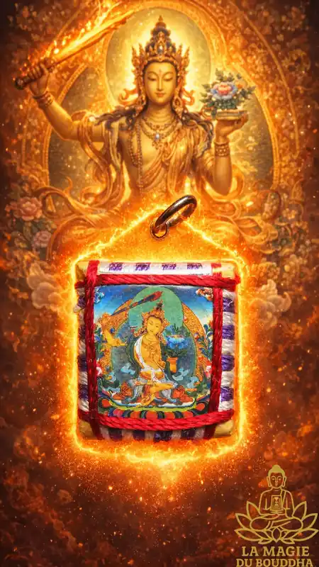 Tibetan Amulet Manjushri Yantra - For memory and studies.