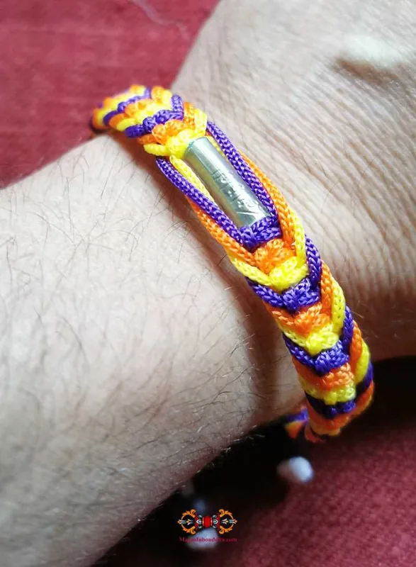 Multicolored Sai Sin Buddhist bracelet blessed by Venerable Ajarn Deng.