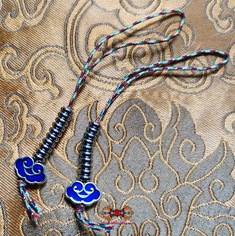 Cloisonné mantra counters - cloud pattern.