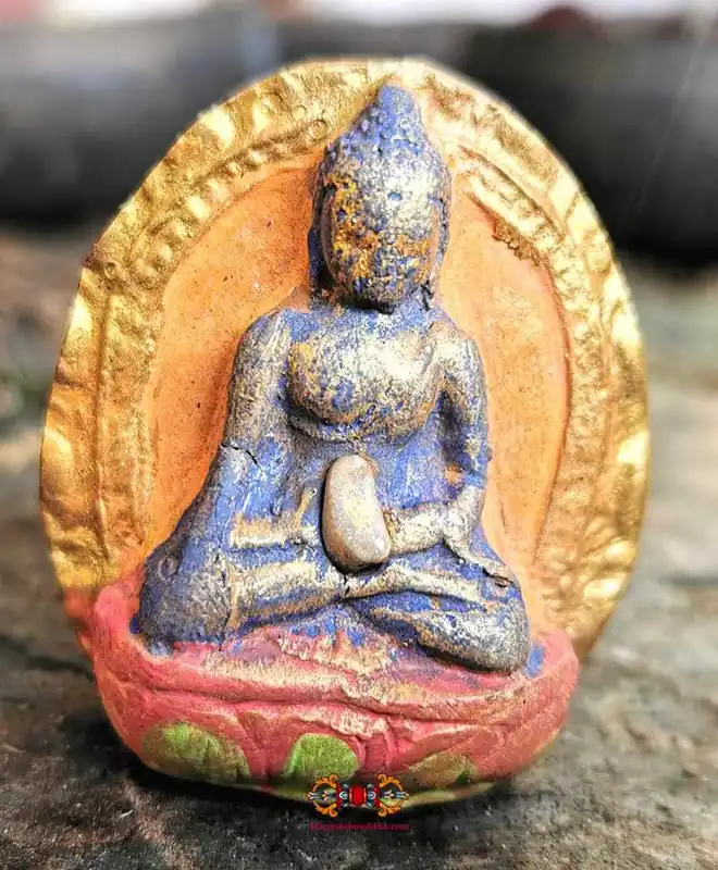 Tibetan Tsa Tsa of the Medicine Buddha Sangye Menla.
