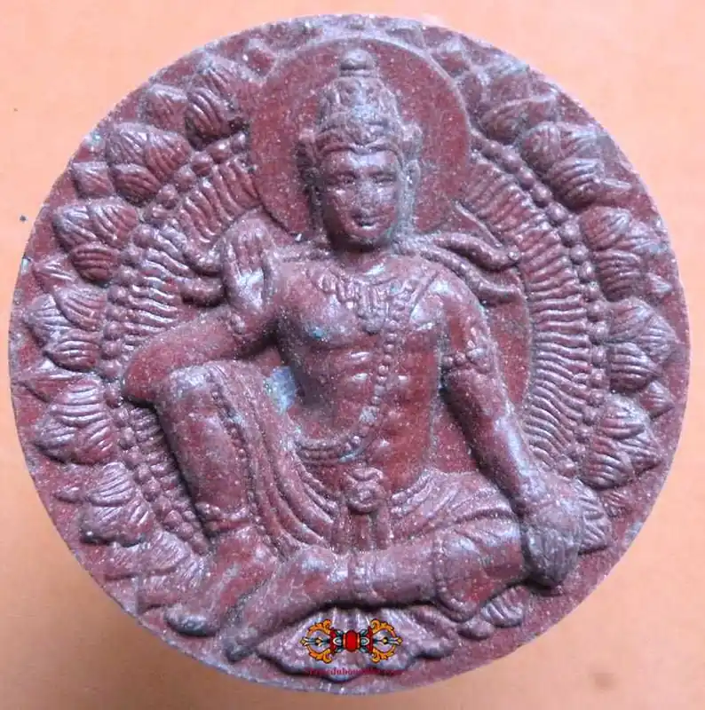 Large red Jatukham Rammathep amulet - Wat Phra Mahatat.