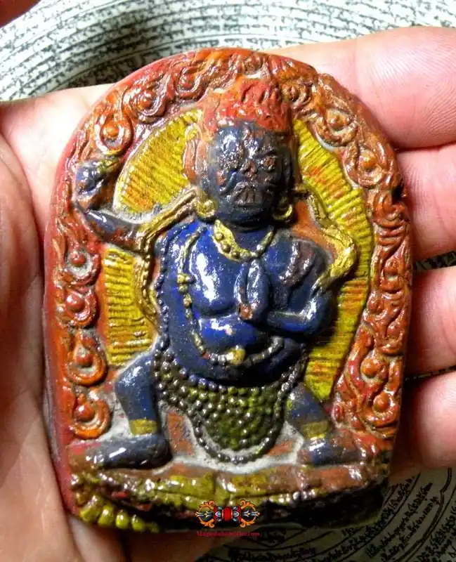 Painted Tibetan Tsa Tsa of Vajrapani (Chana Dorje).