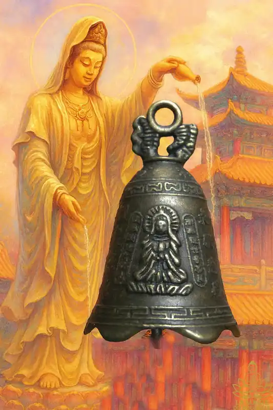 Chinese temple bell - Guan Yin.