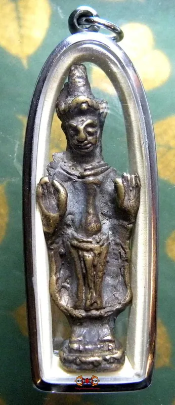 Antique bronze amulet/statue of the standing Buddha.