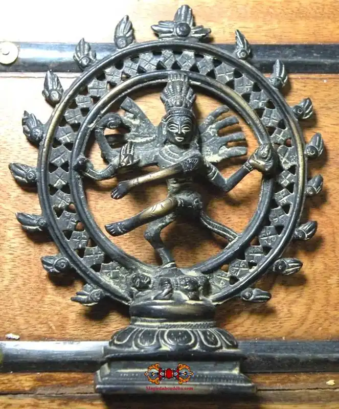 Black bronze statue of Shiva Nataraja.