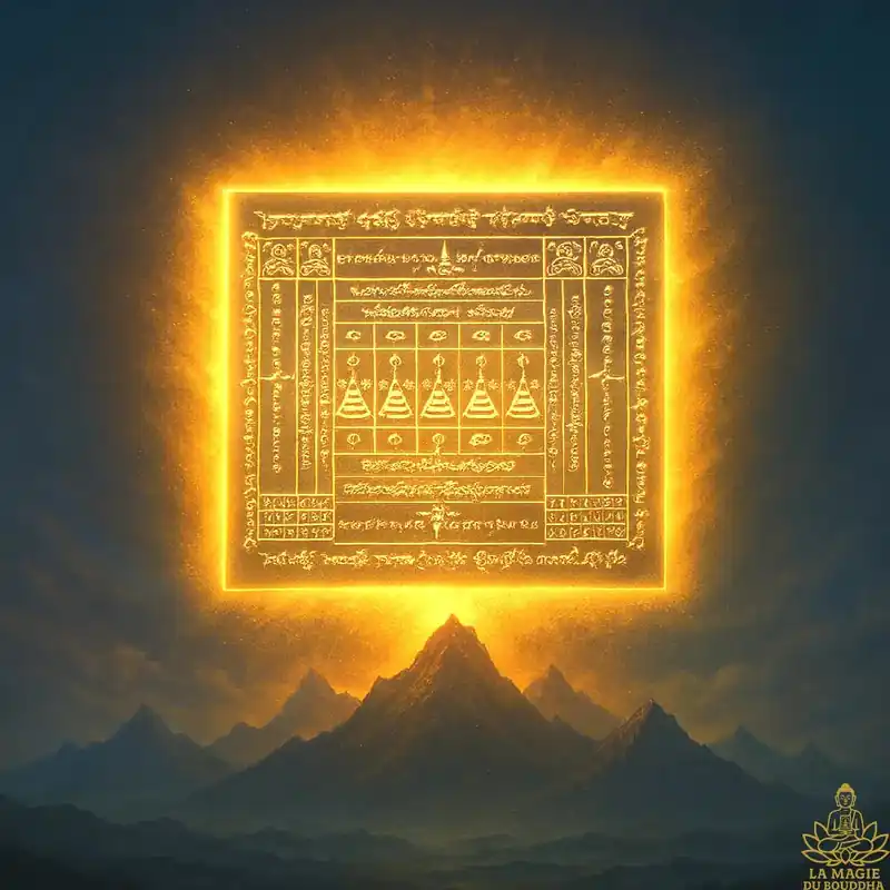 Protective Thai Pentacle Yant Ah Yot on brass.