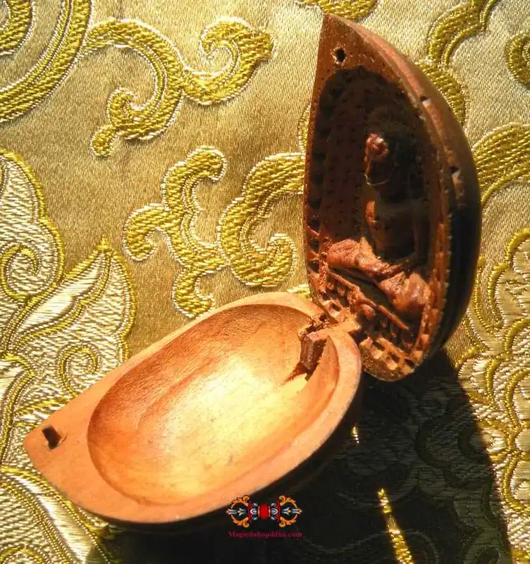 Carved Wooden Buddha Amulet - Most Venerable LP Moon.