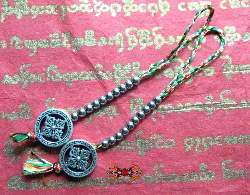 Large mantra counters for Tibetan prayer beads - double dorje model.