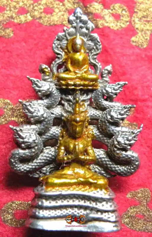 Superb Phra Naphok amulet - Buddha under the King of the Nagas - Very Venerable LP Dooh.