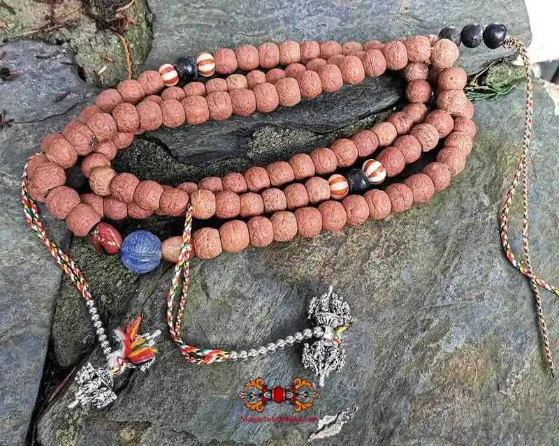 Large Tibetan rosary made from Bodhi seeds.