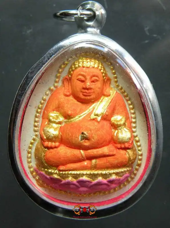 Thai Fortune Buddha Amulet Phra Sanghajai Udomsuk (painted version) - Most Venerable LP Sawai.