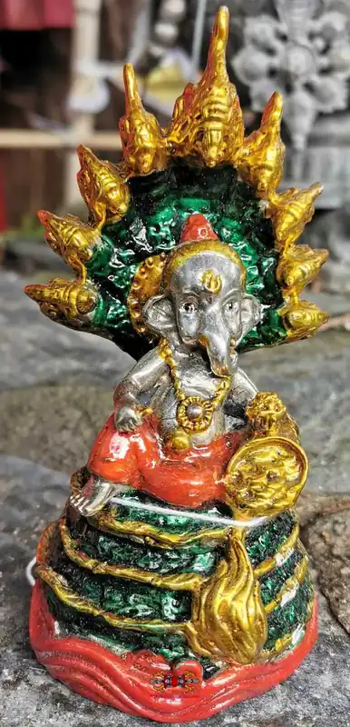 Statue of baby Ganesh under the King of Nagas - Temple of the Most Venerable LP Dooh.