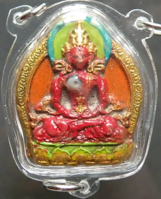 Large Tibetan Tsa Tsa Amulet of the Long Life Buddha Amithayus - His Holiness the Dalai Lama.