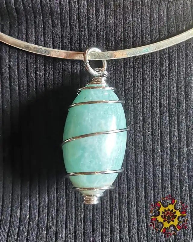 Amazonite Shiva Lingam Necklace.