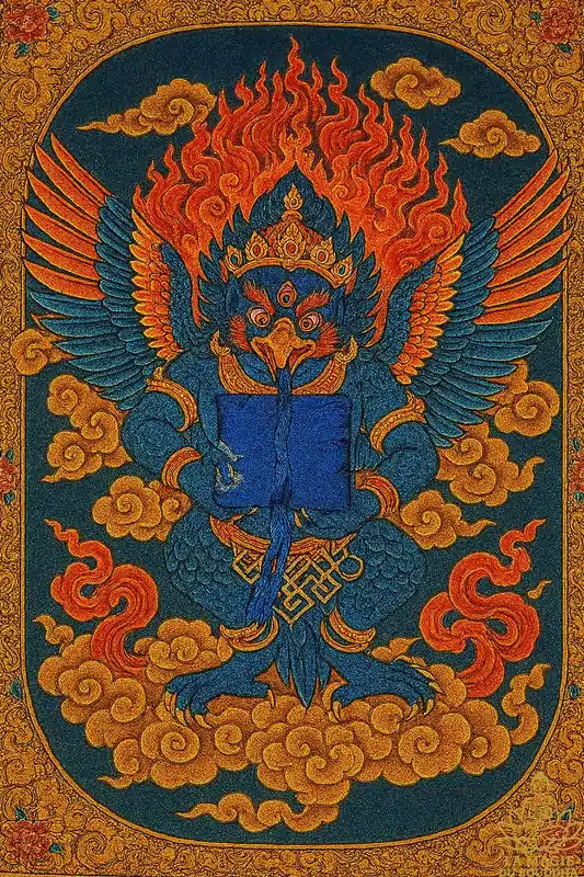 Tibetan Amulet Dtagrol Ngonpo Khyung – Protection of the Blue Garuda