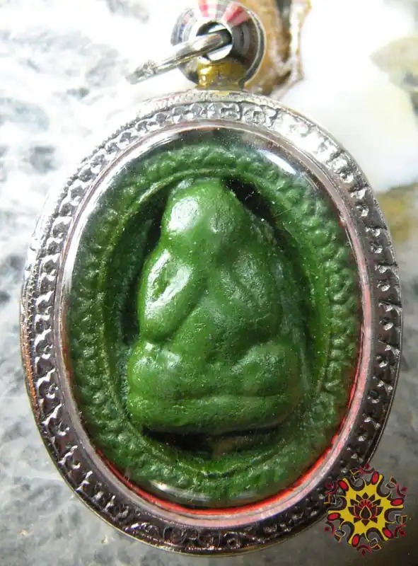 Green Phra Pidta Protective Amulet - Venerable Phra Ajarn Kimteng.