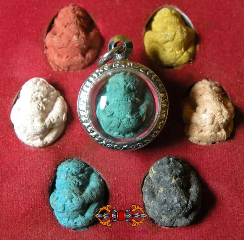 Collection of 7 Amulets Look Aum Hanuman - Venerable Phrakru Phisit Chalo Pakarn.