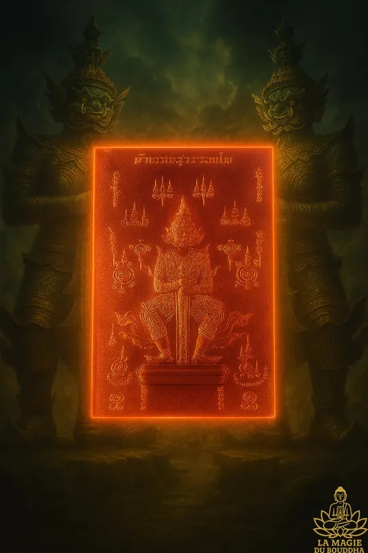 Metal Yant Card of the Guardian Demon Tao Wessuwan - protection and fortune.