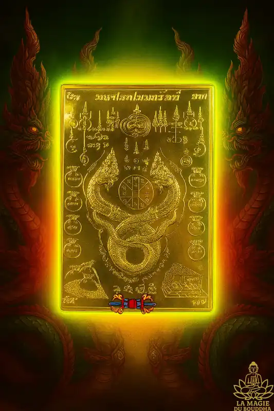 Golden sacred card of the Nagas - luck, fortune and protection.