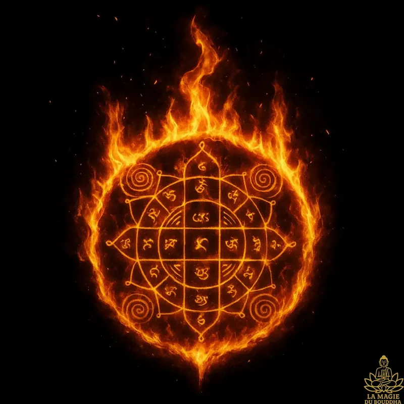 Copper Pentacle Yant of the Crown of the Buddha - Yant MahaMongkhon Phra Buddhajao Teesut.
