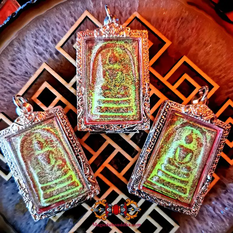Fluorescent Alchemical Phra Somdej Amulets - Venerable Phra Ajarn Challo.