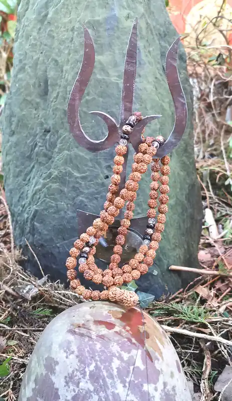 Shiva rosary made from sacred Rudraksha seeds.