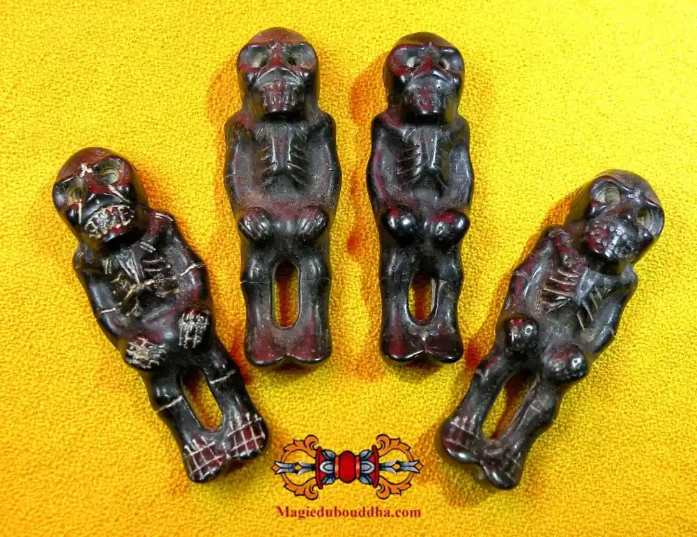 Powerful Tibetan Tokchag Citipati amulet made of meteorite stone.