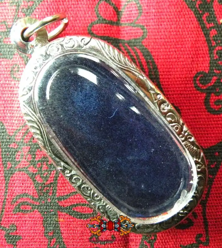 Large Met Rae blue alchemical glass Thai pendant.