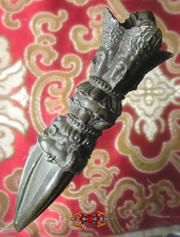 Small Tibetan ritual dagger Phurba in copper.