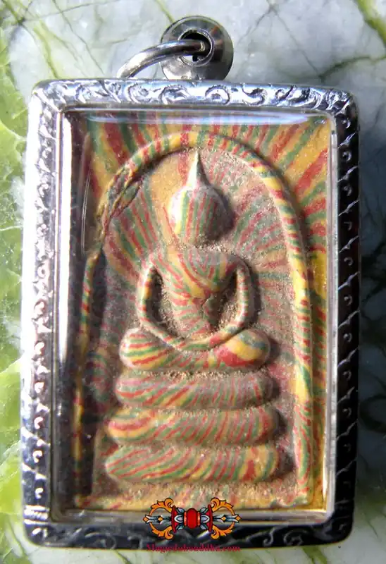Ancient multi-colored Phra Somdej amulet.