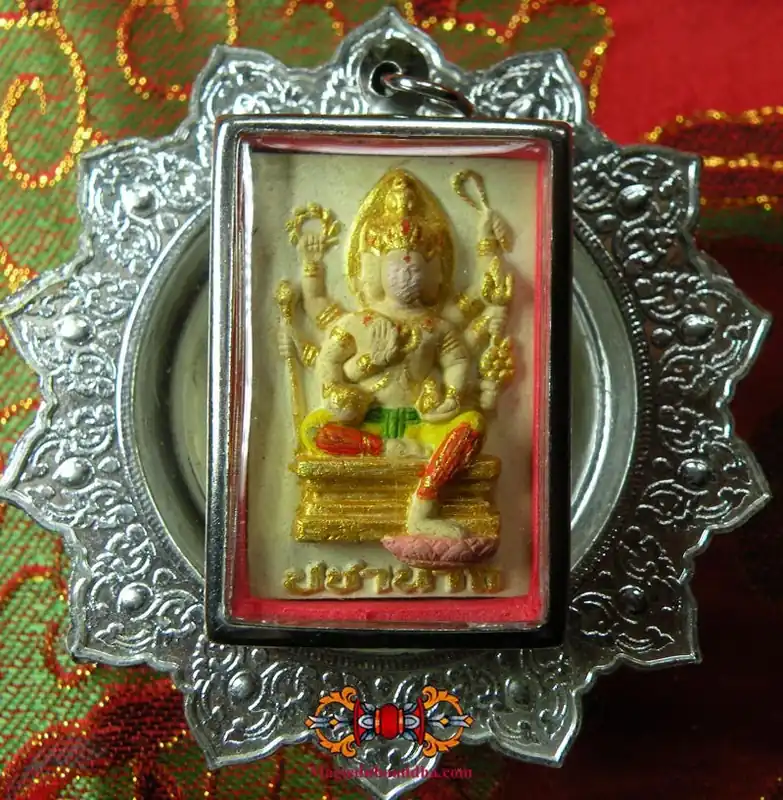 Beautiful painted amulet of Phra Phrom (Brahma) - Venerable LP Naen.