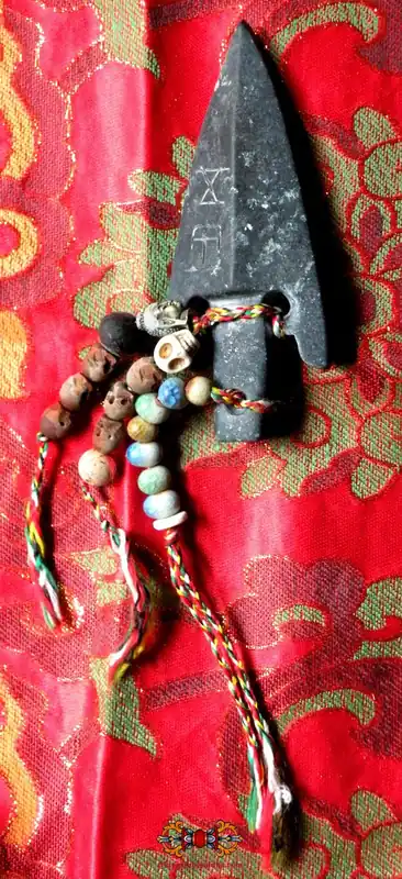 Tibetan Talisman Thogchag ritual arrow made of magnetic stone.