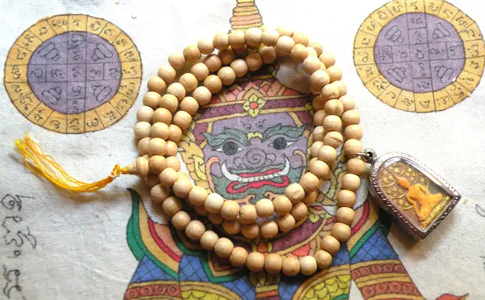 Luang Phor Samrit Buddha Prayer Beads and Amulet - Wat Taling Chan.