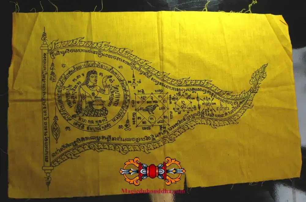 Sacred Banner of Mae Nang Kwak Temple - Most Venerable LP Pern / LP Poon Tawee.
