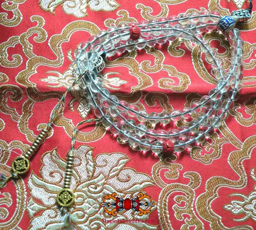 Tibetan crystal mala rosary - For meditative purification practices.
