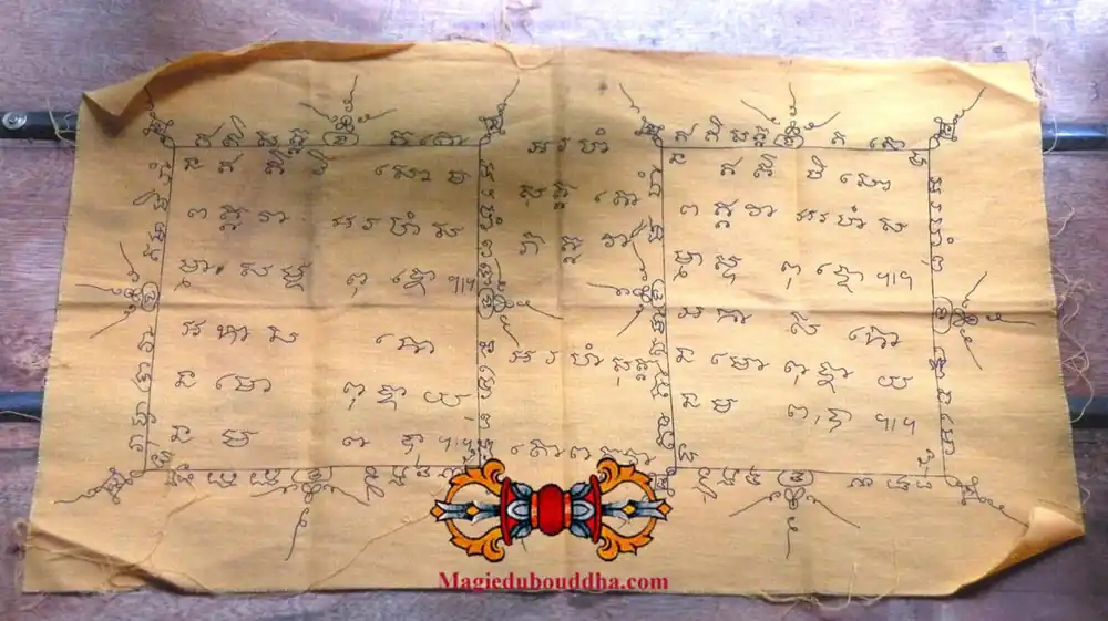 Ancient Thai Pa Yant Sacred Fabric - Thai monk robe relic.
