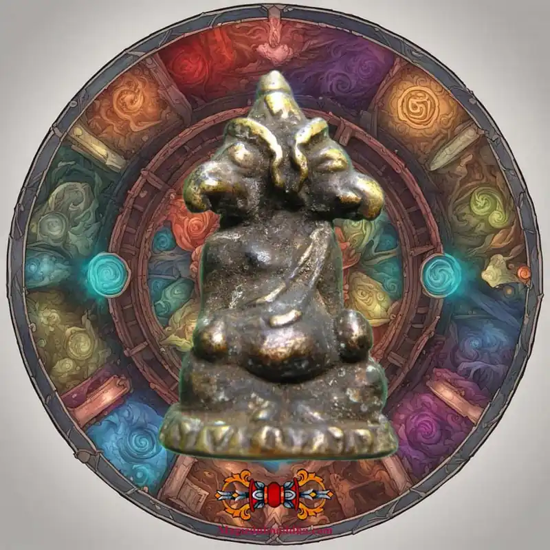 Rare ancient Cambodian amulet of two-headed Ganesh.