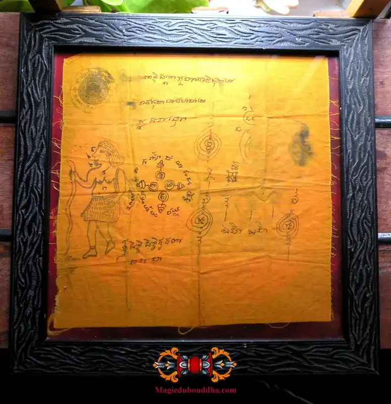 Sacred fabric manuscript Pa Yant fortune of Chuchok - Venerable Po Lersi Lampo.