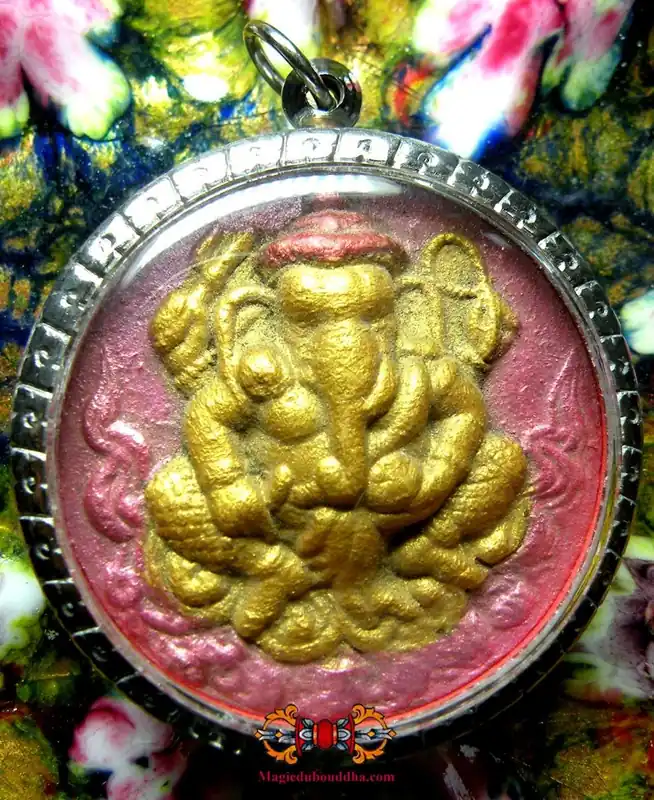 Large Ganesh and Lersi Amulet - Venerable Lersi Amnat.