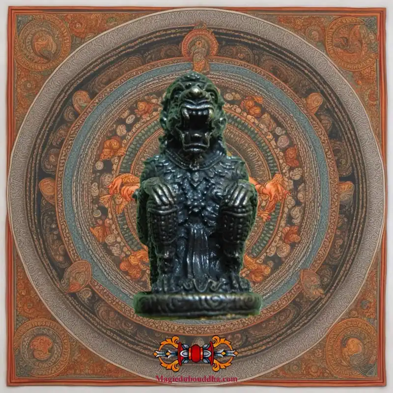 Thai alchemical amulet of the monkey god Hanuman - Most Venerable LP Djua and Most Venerable LP Kallong.