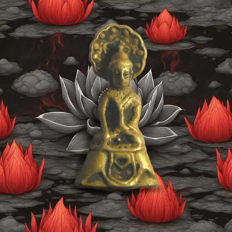 Ancient Thai amulet of Buddha Phra Kling.
