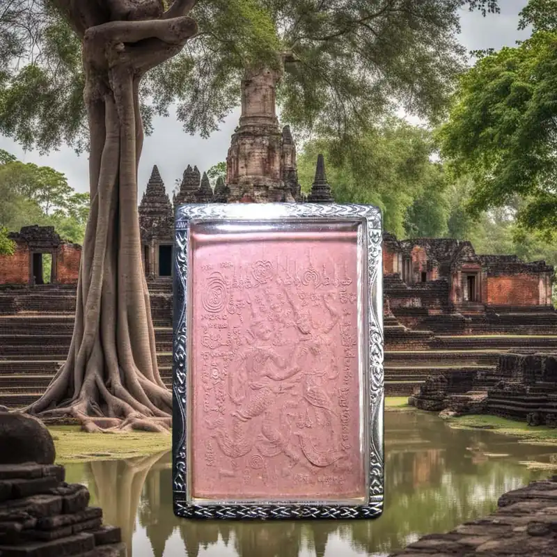 Beautiful large Apsara couple amulet - Venerable Phra Acharn Nia.