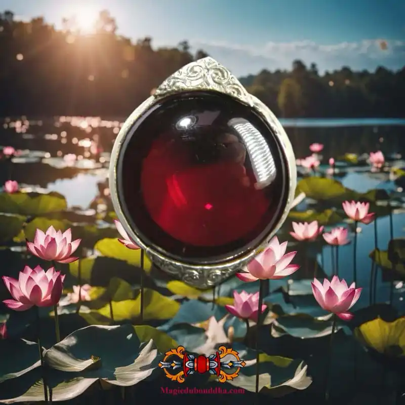Beautiful pendants made of sacred red Naga crystal set in silver.