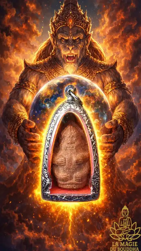 Amulet of the Monkey God Hanuman Klong Lok Ne - Most Venerable LP Kliang.
