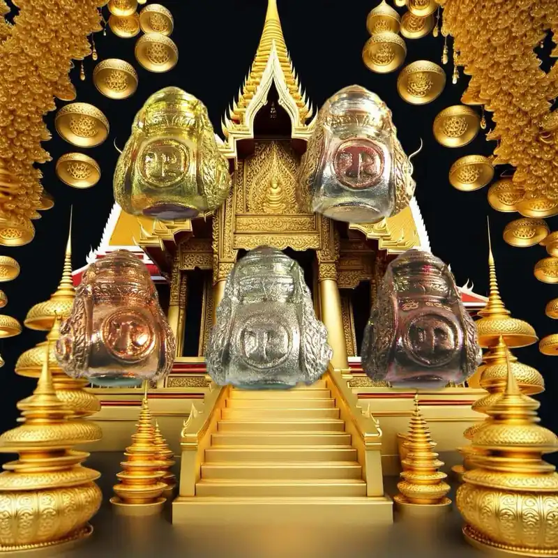 Precious amulets fortune vase Nam Tao Lor - Very Venerable LP Dam Pankantho.