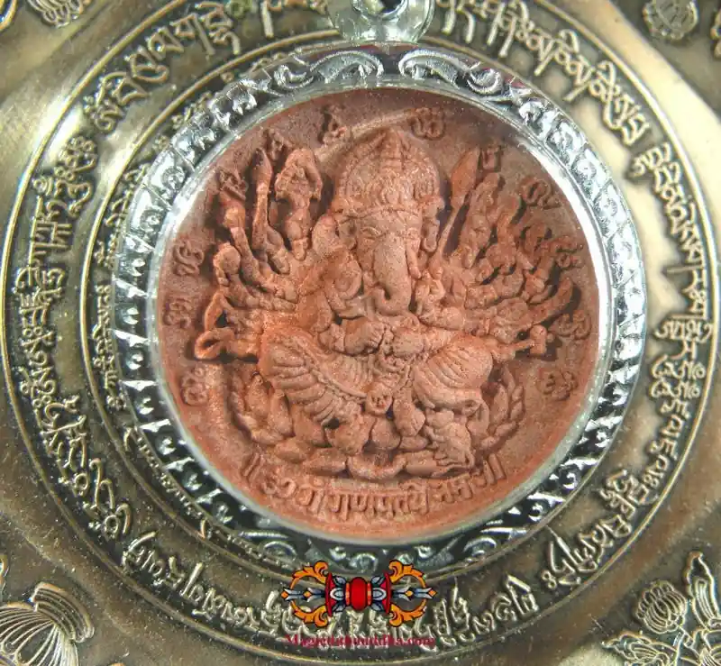 Thai Amulet of Tantric Ganesh and Lersi - Wat Phratat Doi Kham.